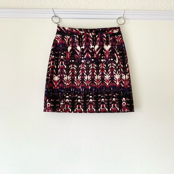 H&M dark abstract print mini skirt with faux leather trim - Picture 9 of 14